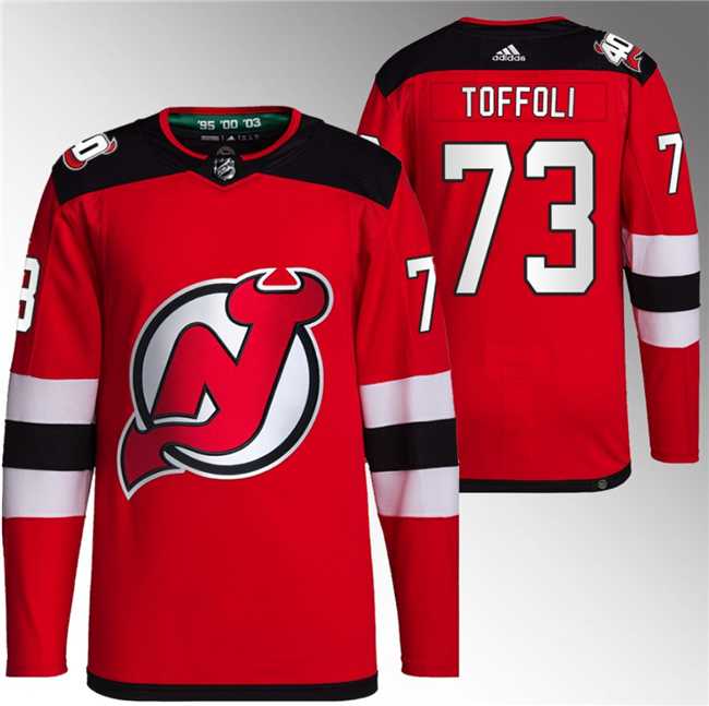 Men%27s New Jersey Devils #73 Tyler Toffoli Red Stitched Jersey